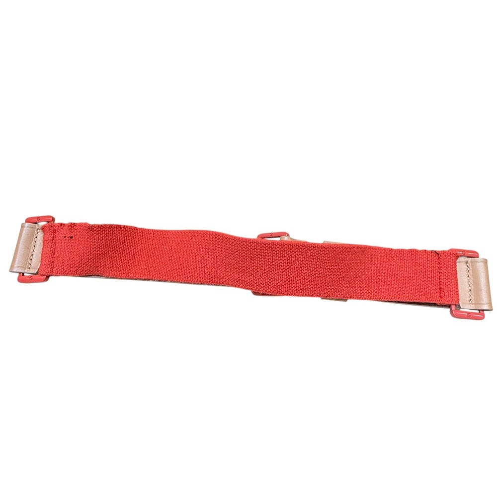 Tory Burch Women's Kiley Stretch Belt XXS Tan Orange Leather Fabric Stretch - Picture 9 of 9